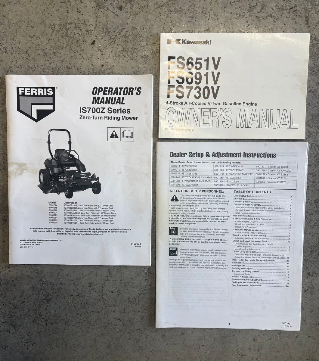 Ferris IS700Z Zero-Turn Riding Mower Operator’s Manual (Models 5901214–5901308)