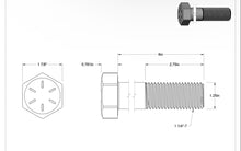 Load image into Gallery viewer, Hex Bolt 1 1/4 x 6 Coarse Thread

